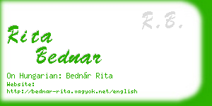 rita bednar business card