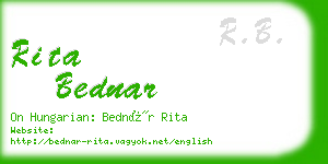 rita bednar business card